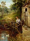 Young Lady at the Mill Pond by Ernst Walbourn